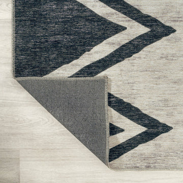 Siksak Modern Chevron Border Area Rug